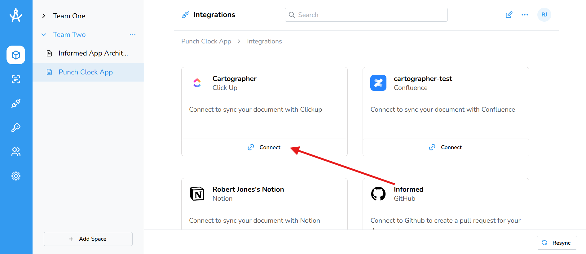 Connect Click Up doc