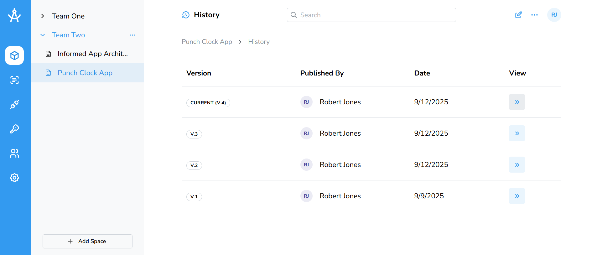 version-history-table